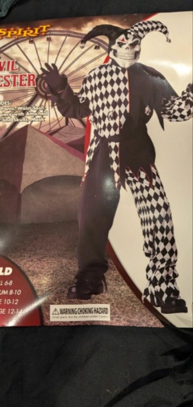 Spirit Devil Jester Costume - Black & White